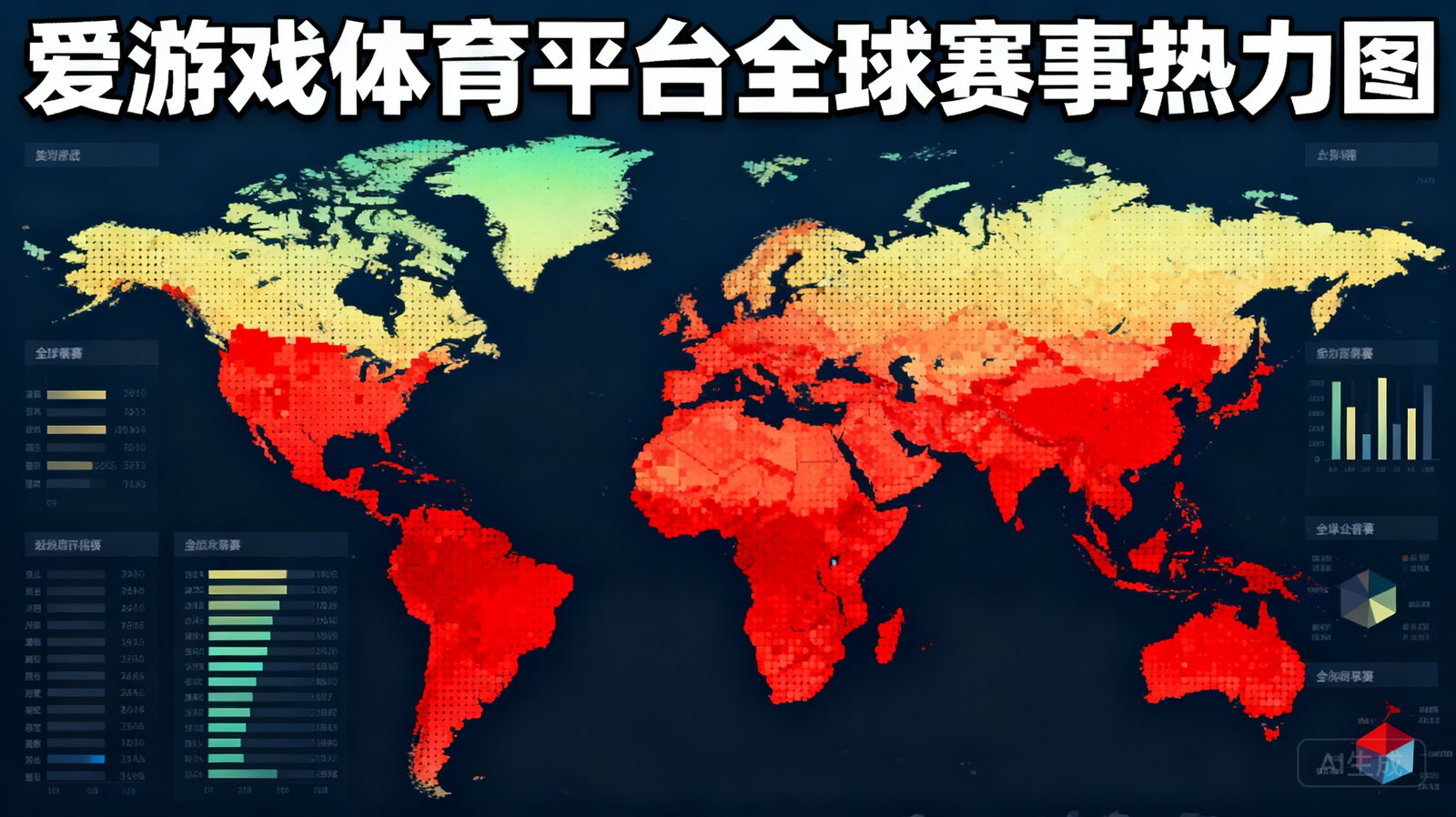 爱游戏体育平台数据覆盖全球各大联赛的热力图展示，重点标注了欧洲、亚洲和美洲的赛事密集区域
